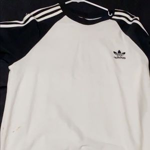 White & Black adidas sweatshirt.